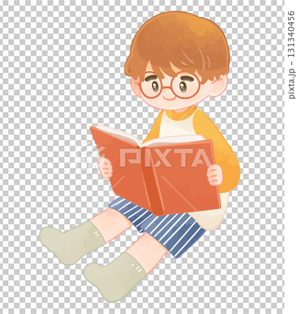 本を読む子供　男の子 131340456