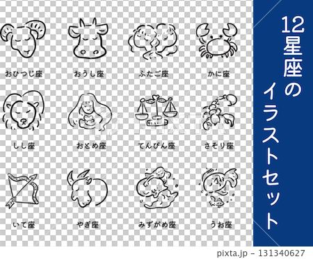 12 constellations illustration set 131340627