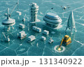 氷上の未来建設 – 極地探査基地と先端モジュール都市デザイン 131340922