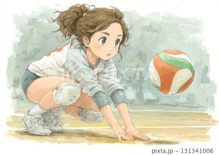 美優シリーズ：バレーボールレシーブシーン 131341006