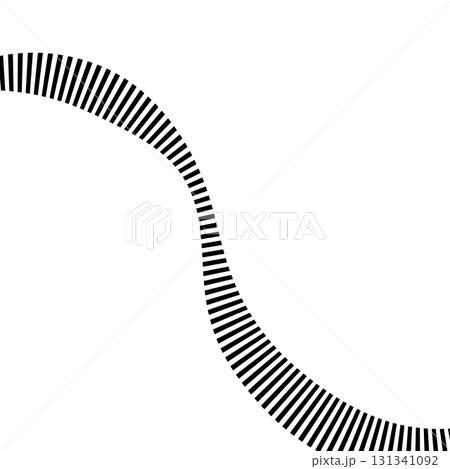 モノクロでモダンな湾曲したストライプの装飾 131341092