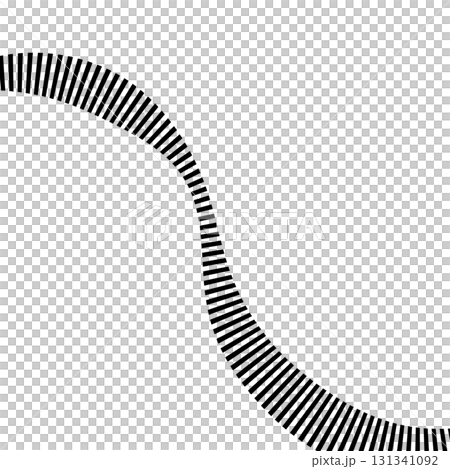 モノクロでモダンな湾曲したストライプの装飾 131341092
