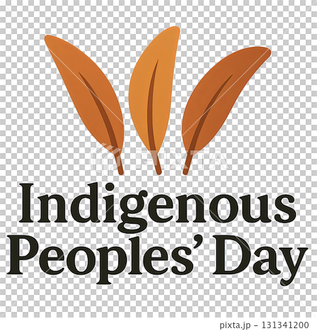 Indigenous Peoples Day design featuring brown leaves on transparent background 131341200