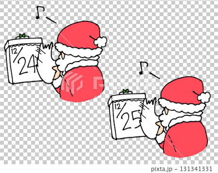 Santa Claus turning over a daily calendar 131341331