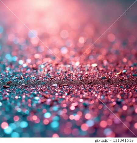 Pink and Teal Glitter Bokeh with Subtle Texture blue 131341518