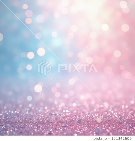 Pink and Blue Glitter Bokeh Background With Soft Light image photo 131341609