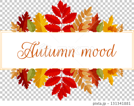 Watercolor frame from autumn leaves. Invitation template. Hand made designer 131341881