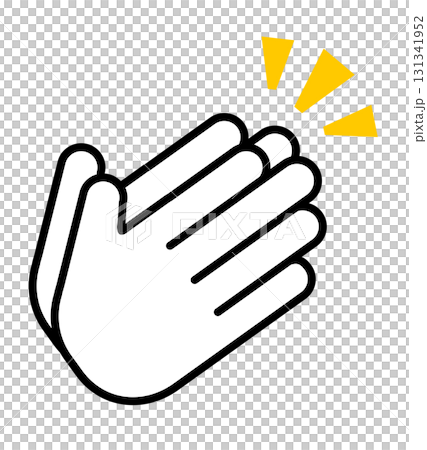 Applauding hands icon emoji vector illustration 131341952