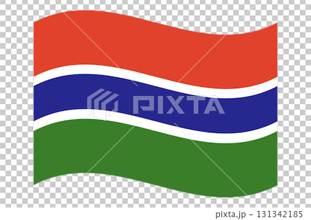 Waving flag of Gambia isolated. 131342185