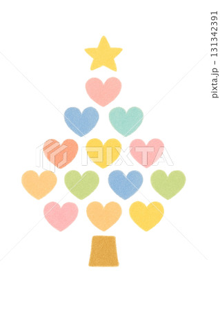 ハートのクリスマスツリーのイラスト 131342391