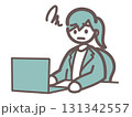 パソコン作業で悩む女性会社員 131342557