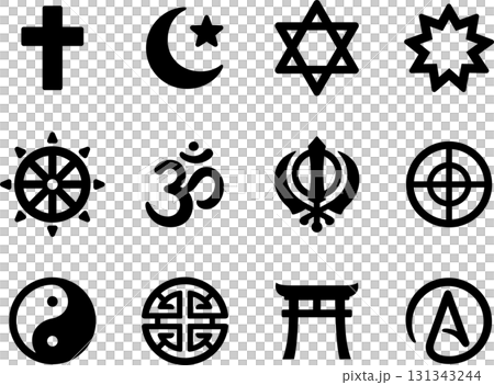 World religion symbols icon set World religion symbols icon set 131343244
