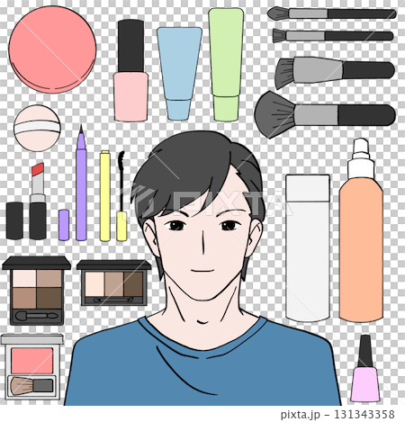 男士和化妝品插圖集 男士和化妝品插圖集 131343358
