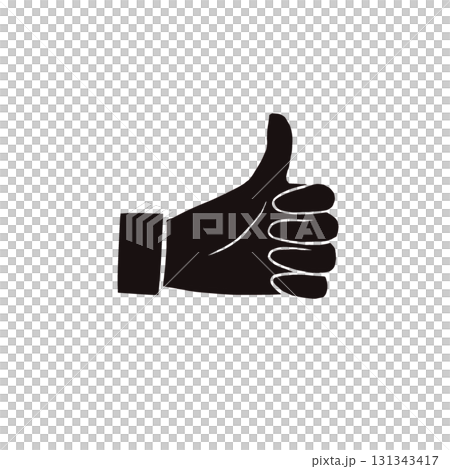 Hand making a like/good sign black silhouette 131343417
