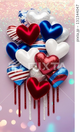 Americana Sparkle Hearts Candy-Coated Freedom 45-12 131344047