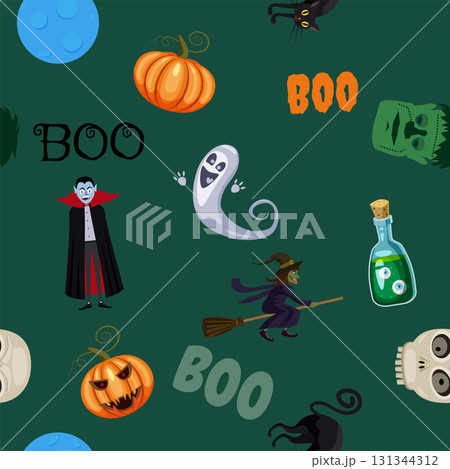 Halloween seamless pattern background vector illustration 131344312