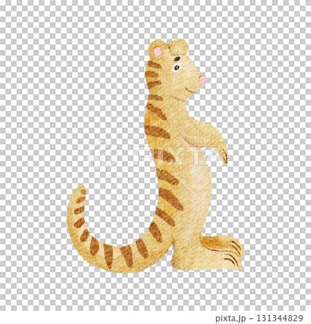 Meerkat watercolor illustration isolated on white in lookout pose. African savannah suricate animal for kids safari designs. Desert animal in simple childish style. Nursery hand drawn clip art Meerkat watercolor illustration isolated on white in lookout pose. African savannah suricate animal for kids safari designs. Desert animal in simple childish style. Nursery hand drawn clip art 131344829