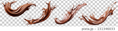 Flowing splashes of creamy chocolate 131346033