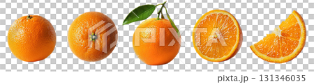 Fresh oranges whole and sliced 131346035