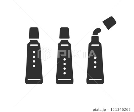 チューブ　軟膏のシルエットイラスト 131346265