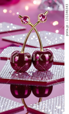 Glittery Twin Cherries Luxe Aesthetic Delight 49-4 131346343