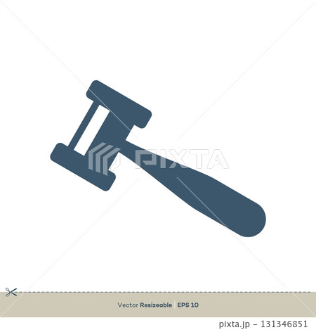 Gavel Auction and Justice Courthouse Icon Vector Logo Template Illustration Design 131346851