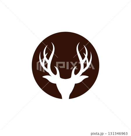 Deer Head Antlers vector Logo Template Illustration Design. Vector EPS 10. 131346963