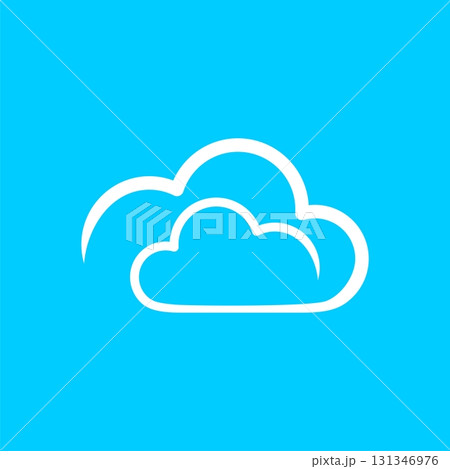 Simple Line Cloud Logo Template Illustration Design. Vector EPS 10. 131346976