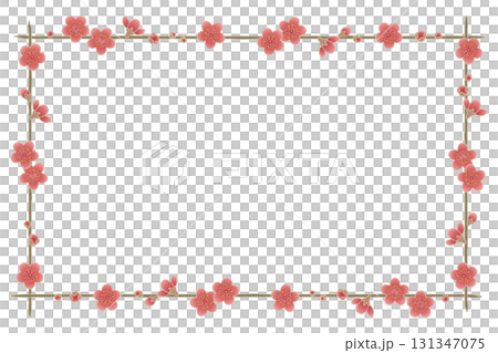 Transparent background material of a Japanese-style frame made of red plum branches | Plum blossoms, frame, New Year, spring Transparent background material of a Japanese-style frame made of red plum branches | Plum blossoms, frame, New Year, spring 131347075