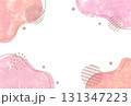 手描き風　流体シェイプ背景イラスト（ピンク） 131347223