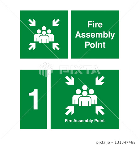 Fire Assembly Point Vector Signage Illustration Design. Vector EPS 10. 131347468