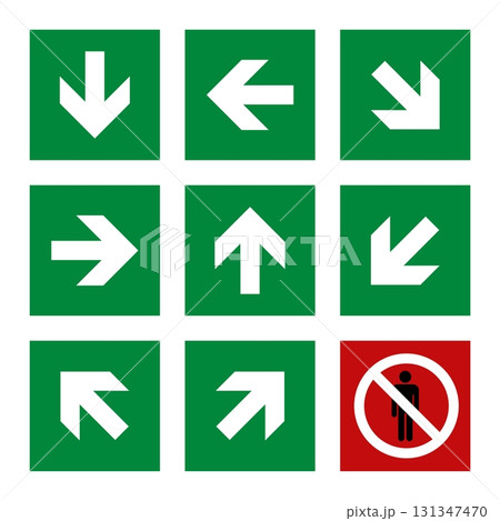 Arrow Direction in Square Signage Illustration Design. Vector EPS 10. 131347470