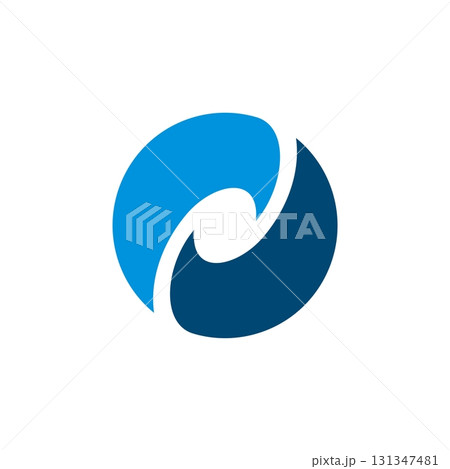 Blue Swoosh Circle Logo Template Illustration Design. Vector EPS 10. 131347481