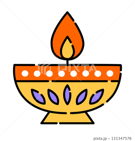 Traditional Festival Oil Lamp with Patterns Traditional Festival Oil Lamp with Patterns 131347576