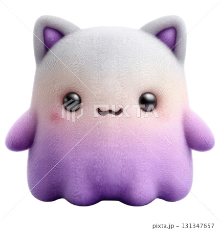 Adorable Halloween ghost plush with cat ears and gradient purple design, perfect for festive decorations or gifts Adorable Halloween ghost plush with cat ears and gradient purple design, perfect for festive decorations or gifts 131347657