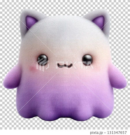 Adorable Halloween ghost plush with cat ears and gradient purple design, perfect for festive decorations or gifts Adorable Halloween ghost plush with cat ears and gradient purple design, perfect for festive decorations or gifts 131347657