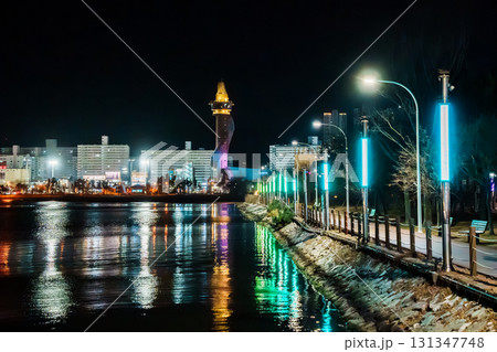 Sokcho Expo Tower and City Lights, Cheongchoho Lake, South Korea 131347748