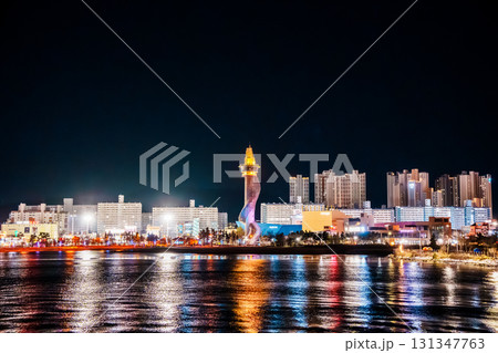 Sokcho Expo Tower and City Lights, Cheongchoho Lake, South Korea 131347763