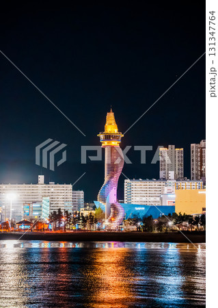 Sokcho Expo Tower and City Lights, Cheongchoho Lake, South Korea 131347764