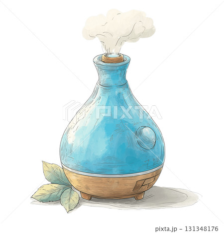 Cute Aromatherapy Diffuser Clipart in Watercolor Style with Pastel Colors on Transparent Background Cute Aromatherapy Diffuser Clipart in Watercolor Style with Pastel Colors on Transparent Background 131348176