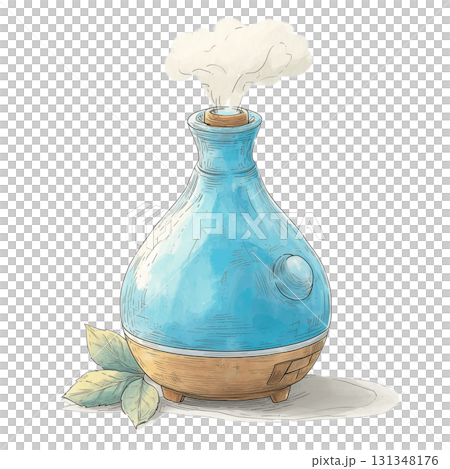 Cute Aromatherapy Diffuser Clipart in Watercolor Style with Pastel Colors on Transparent Background Cute Aromatherapy Diffuser Clipart in Watercolor Style with Pastel Colors on Transparent Background 131348176