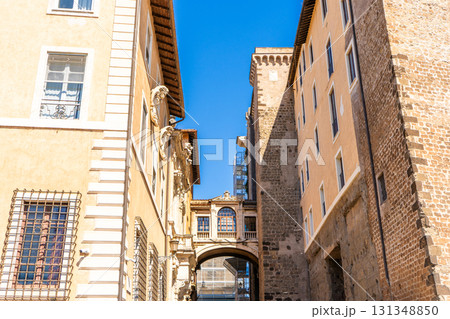 Old Roman houses. Rome, Italy street. Window balcony 131348850