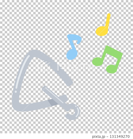 可愛的三角形和音符插圖素材 131349270