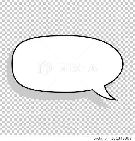 シンプルな吹き出しのイラスト　横長 131349303