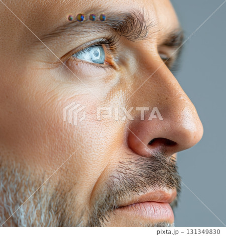 A man with a beard and a blue eye A man with a beard and a blue eye 131349830