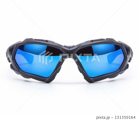 A pair of sunglasses with blue lenses A pair of sunglasses with blue lenses 131350164