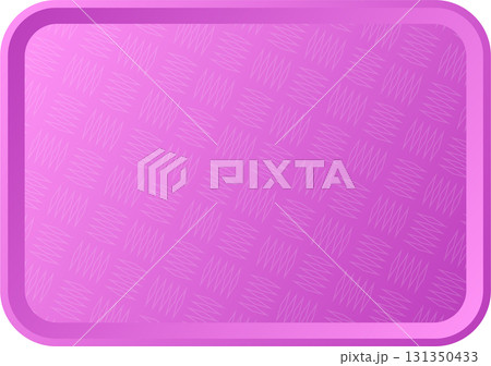 Illustration of a pink food tray with a textured surface, evoking simplicity and functionality. Illustration of a pink food tray with a textured surface, evoking simplicity and functionality. 131350433