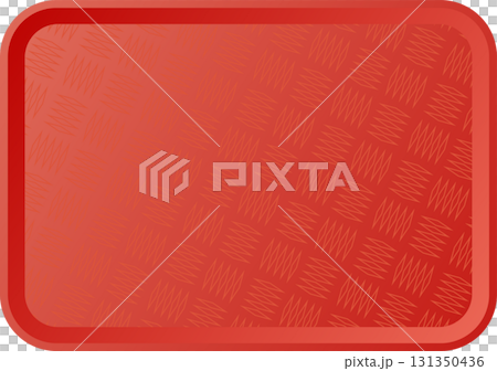 A red service tray with a textured surface. The tray has rounded corners and is a solid color. 131350436