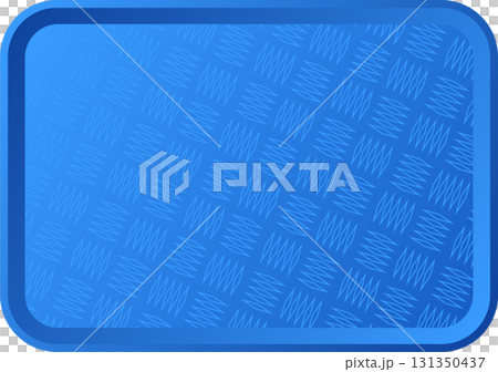 Blue metal tray with diamond pattern design, suitable for food service or industrial use. Blue metal tray with diamond pattern design, suitable for food service or industrial use. 131350437