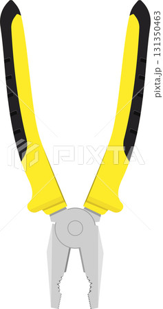 Illustration of yellow and gray pliers, a versatile hand tool for gripping and cutting materials. Illustration of yellow and gray pliers, a versatile hand tool for gripping and cutting materials. 131350463